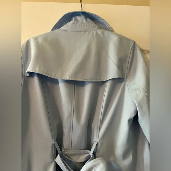 Lands' End Baby Blue Trench Coat with Belt - Picture 5 of 12